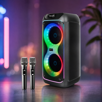 Портативна колонка REMAX RB-MB10 140 W Bluetooth 6.0 RGB з 2 бездротовими мікрофонами, чорна REMAXRBMB10BK фото